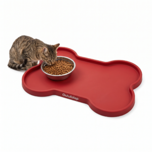 Oulufolep Medium Red Rubber Pet Feeding Mat