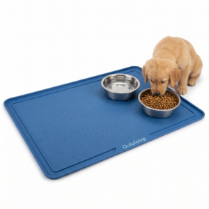 Oulufolep Large Blue Silicone Pet Feeding Mat